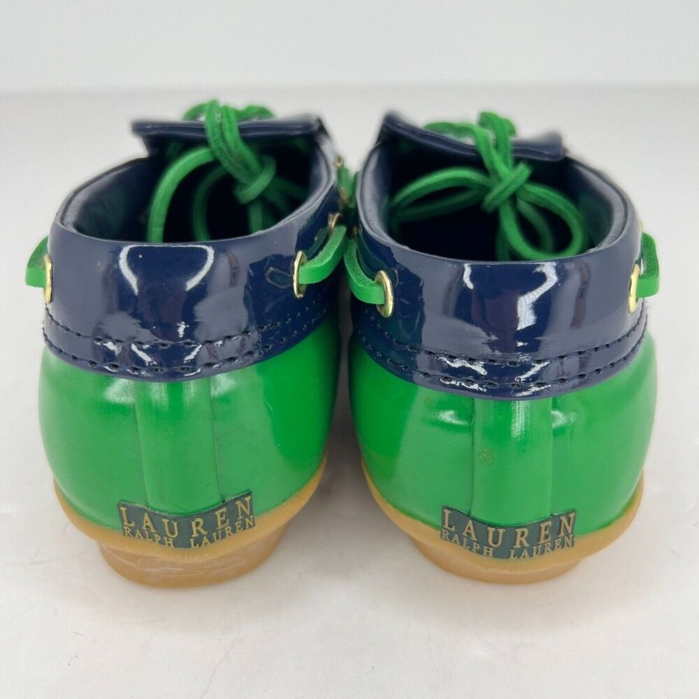 Lauren Ralph Lauren Womens Makenna Green Navy Blue Lace Up Size 7B Boat Shoes - Picture 6 of 11
